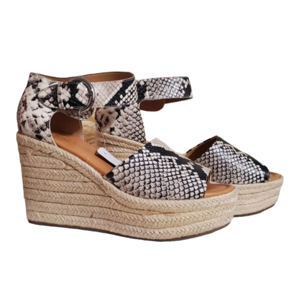 Nine West Adell Snake Espadrille Sandal Wedge Heel Size 9M